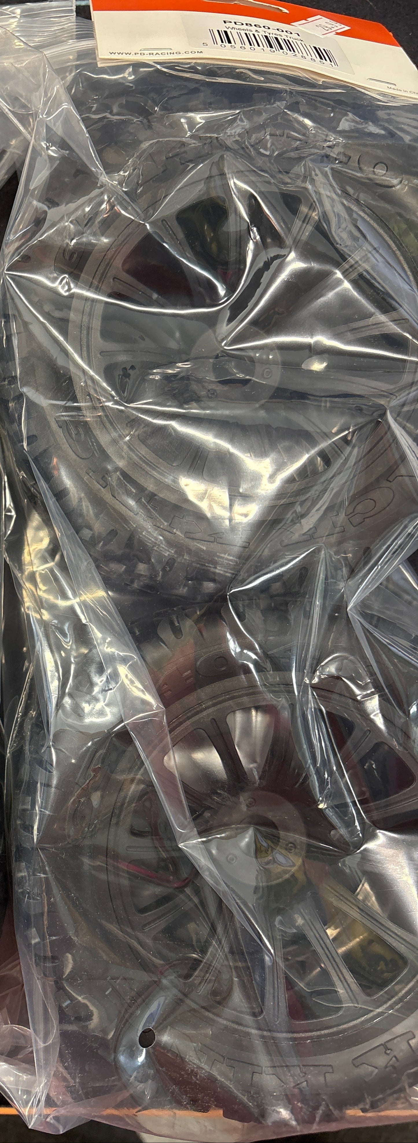 PD RACING SPARES - 1/10TH TK10 & TR10 - Truck Wheels & Tyres (One Pair) BLACK - PD860-001