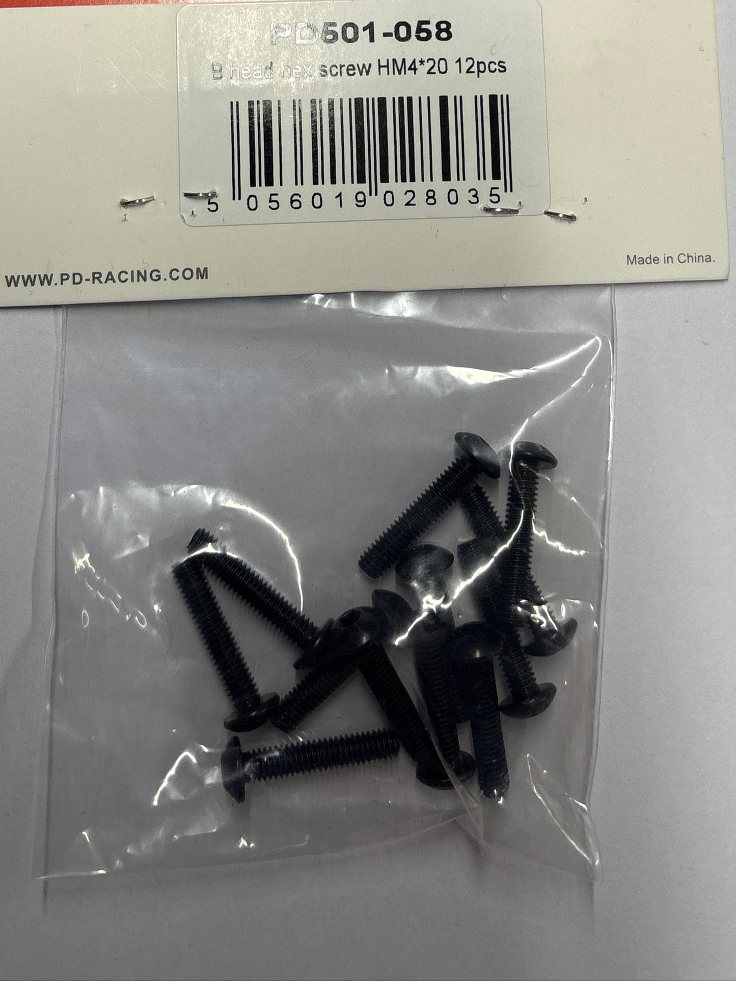 PD RACING SPARES - 1/10TH TK10 & TR10 - B head hex screw HM4*20   12pcs - PD501-058