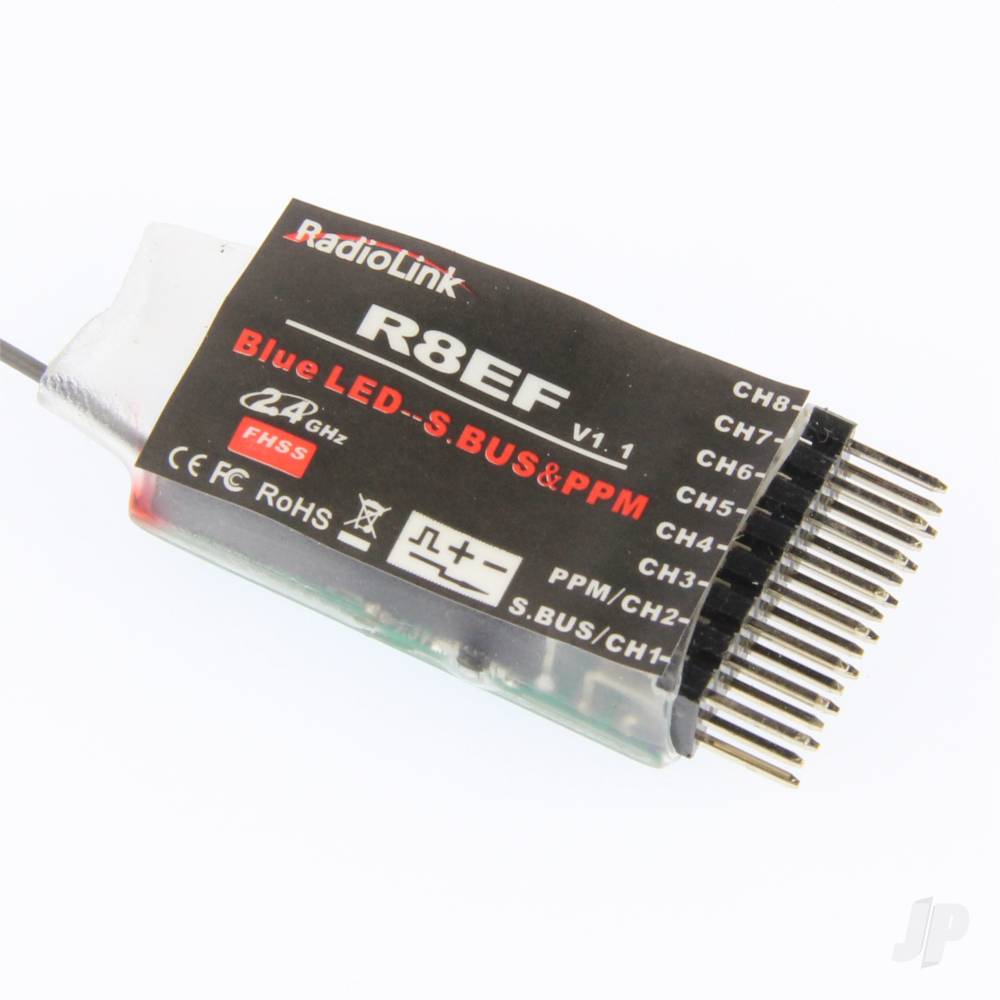 RadioLink - T8FB 2.4GHz 8-Ch Transmitter Radio w/Bluetooth & 2x R8EF Receivers (Not recommend for 2 channels RC Cars)