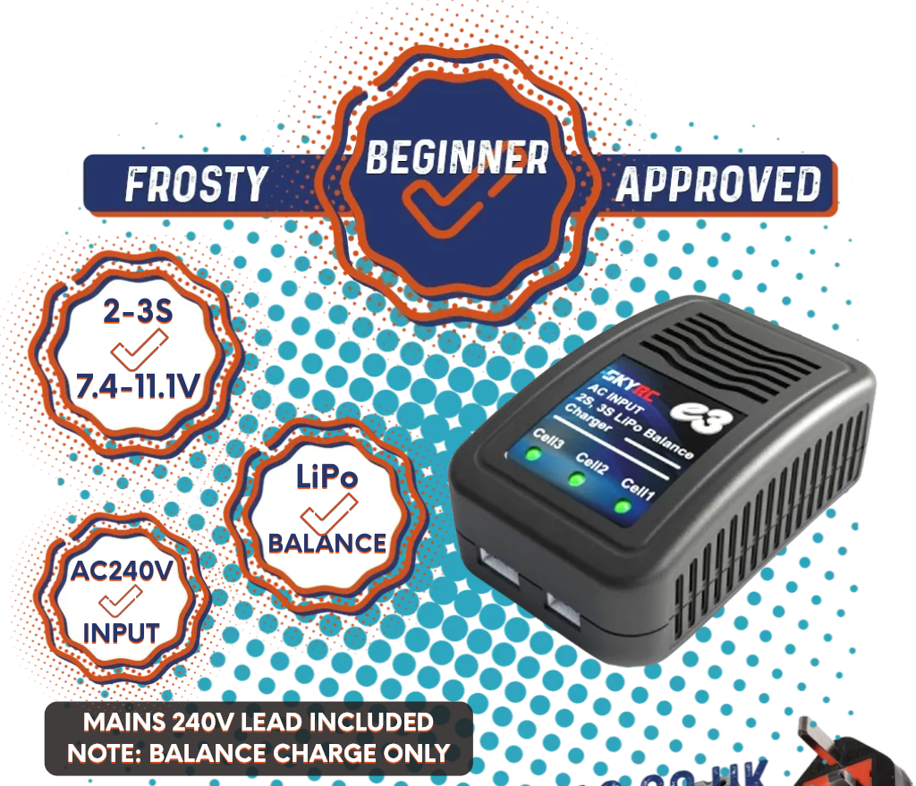 SKY RC E3 AC240 MAINS - LIPO BALANCE CHARGER 2-3S 1.2A 11W