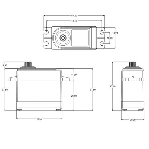 SRT - Metal Geared LV 4.8V ~ 6v STD Digital Servo - SRTDL3017 (6.0v): 0.15 sec / 17.0kg) - (Standard & Low voltage applications)