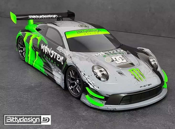 BITTY DESIGN - 'PORSCHE' P-GT3R 1/10 TC BODY SHELL 190MM - ETR LW - NOT PAINTED - BD-GT-190PGT3R