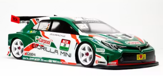 ZooRacing - Gorilla MINI - 1/10 M-Chassis Mini Touring Car Body - 225mm - 210mm Wheelbases - CLEAR 0.7mm REGULAR - ZR-0021-07