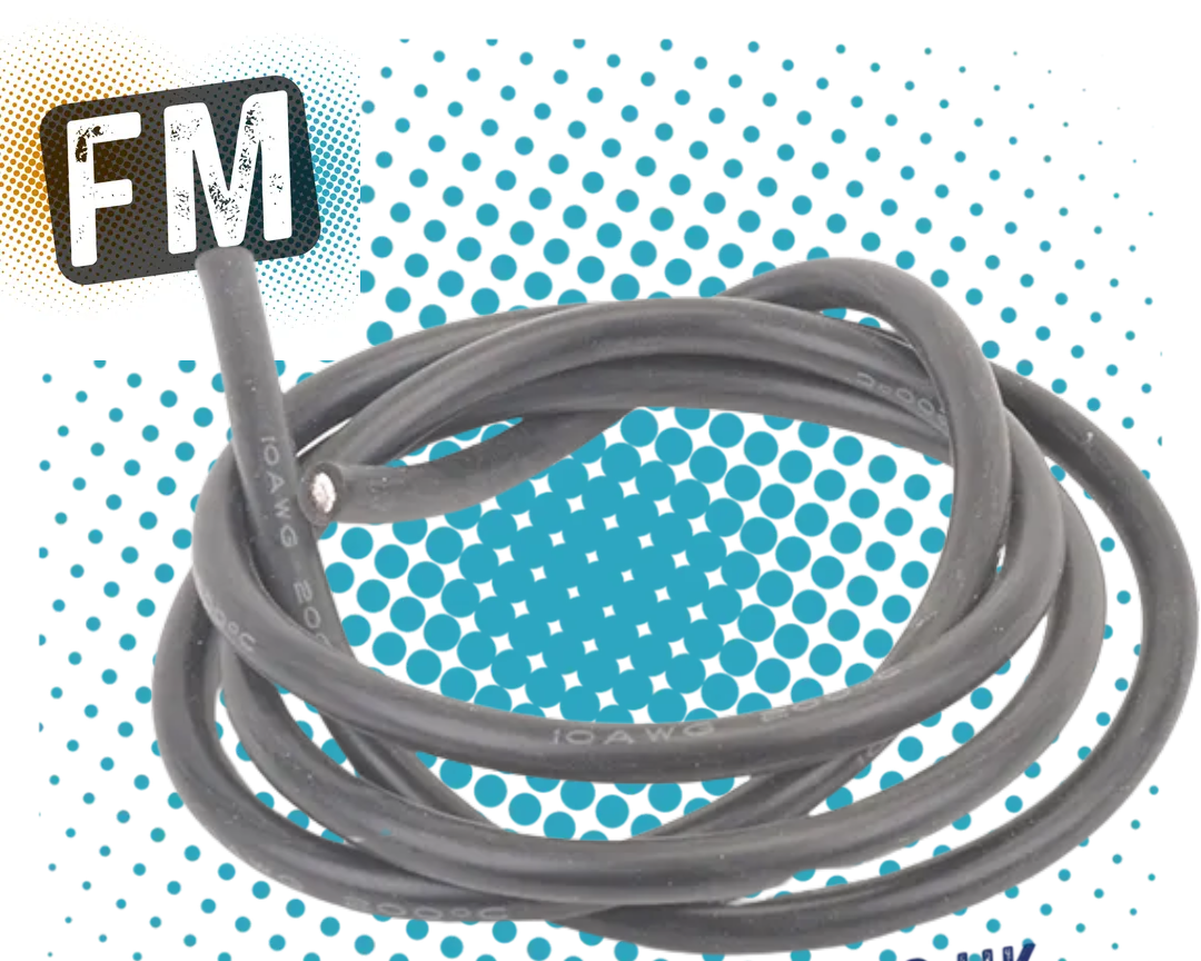 CORE RC SILICONE WIRE 10AWG (HEAVY GAUGE) - BLACK - 100CM (ESC/MOTOR CABLE) CR768