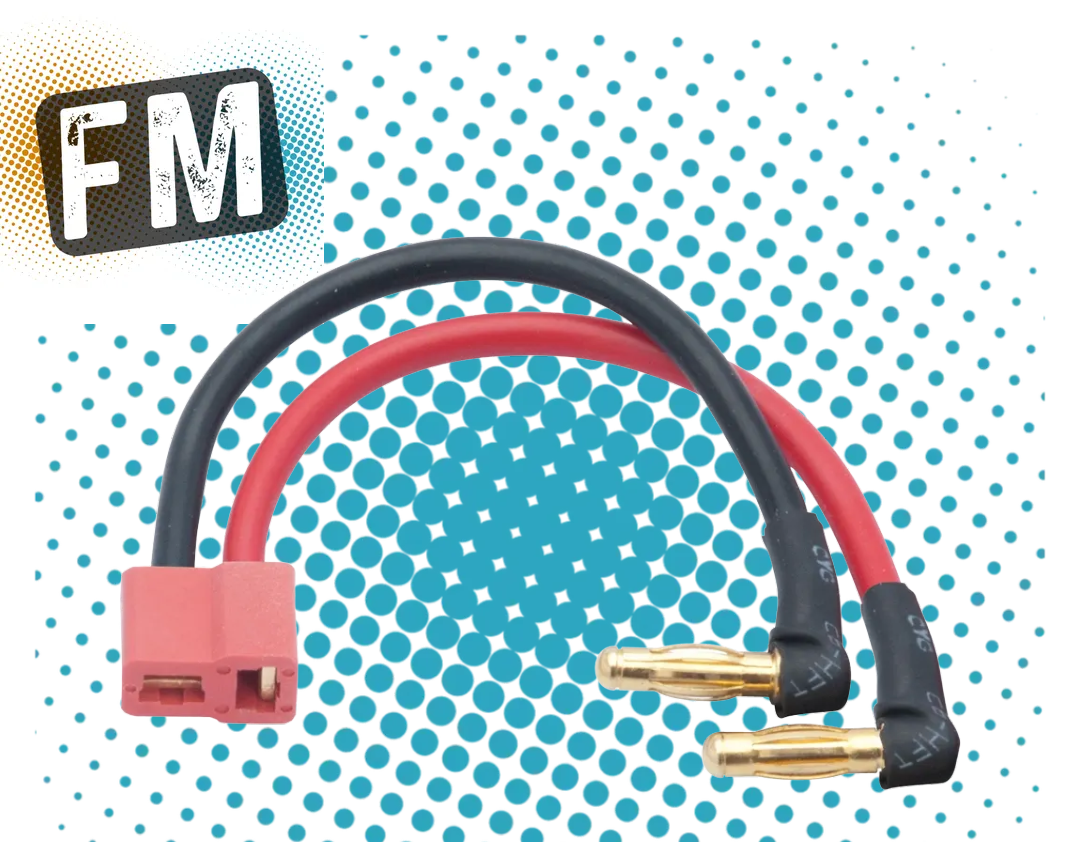 LRP RC LIPO H/C BATTERY LEAD 4MM MALE BULLETS TO FEMALE DEANS - LRP65834
