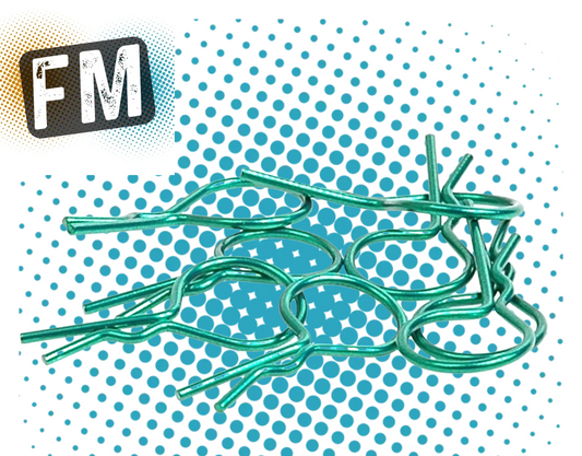 CORE RC - 1/10 RC CAR/TRUCK/BUGGY - BIG BODY CLIPS (8PCS) - ALL COLOURS - MULTI LISTING