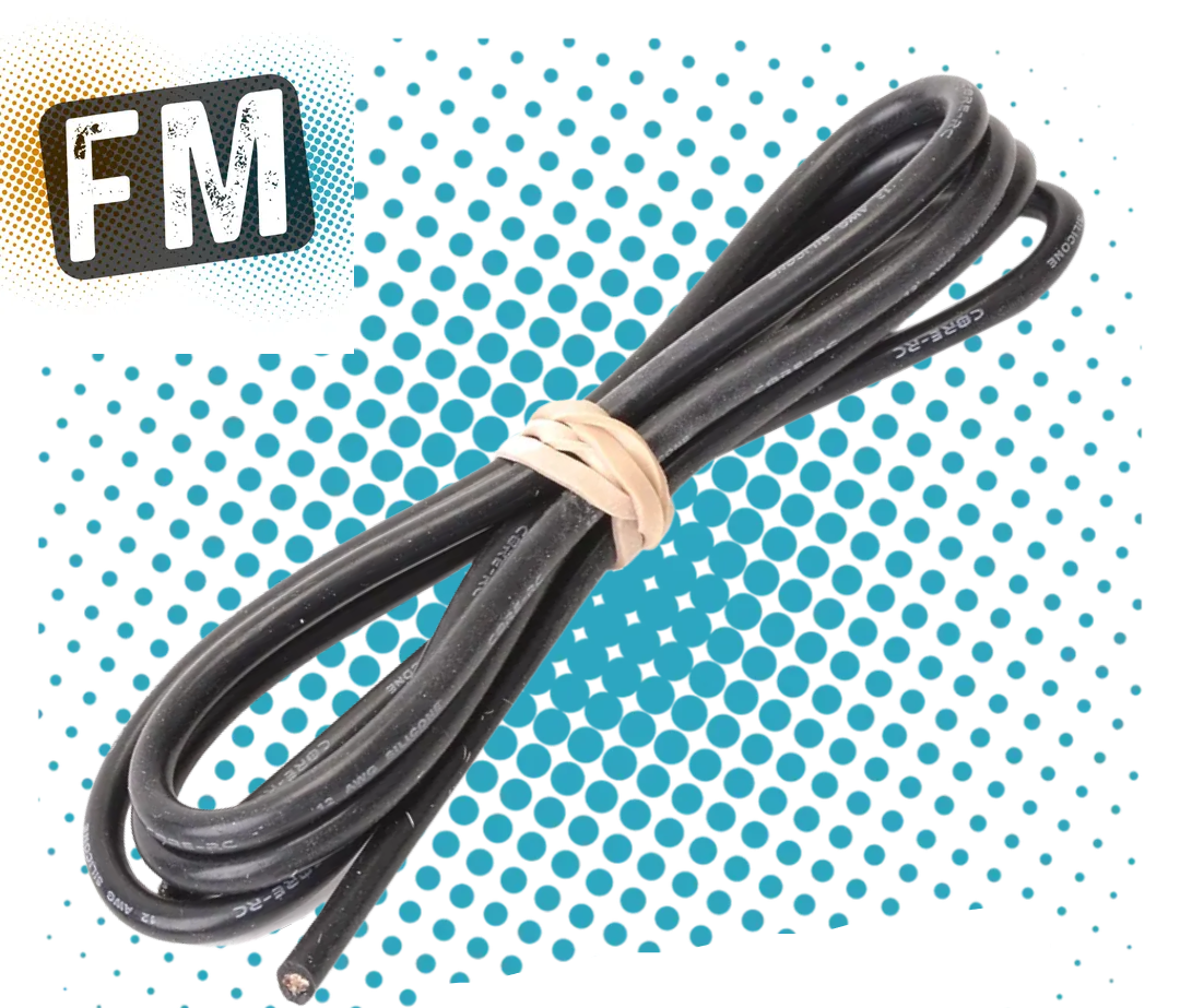 CORE RC SILICONE WIRE 12AWG - BLACK - 100CM (ESC/MOTOR CABLE) CR051