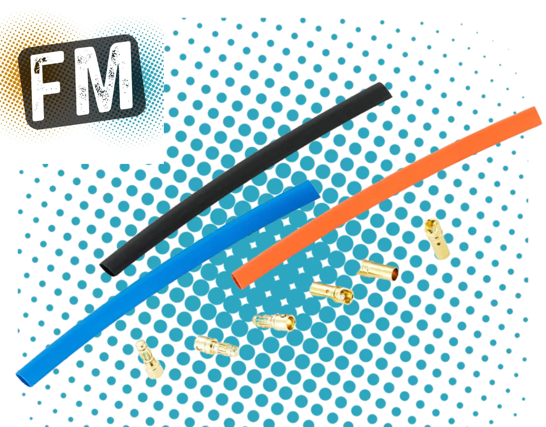 HOBBYWING - BULLET MOTOR CONNECTORS 3.5MM - 3PRS WITH HEATSHRINK HW86070000