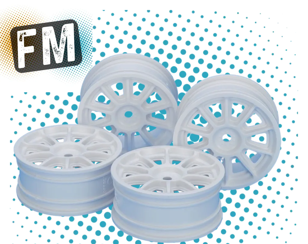 TAMIYA 22067 - RC 1/10 TOURING CAR/RALLY WHEELS 24MM WIDE (WHITE) (4PCS / 0-OFFSET)
