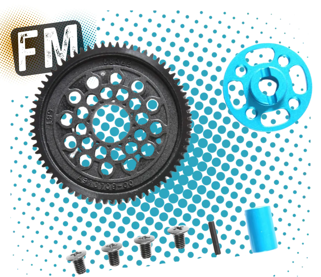 TAMIYA 54500 - RC TT02 HIGH SPEED GEAR SET - 0.6 MOD 68T SPUR & Adaptor (To Fit 48DP & 64DP Spurs Option)