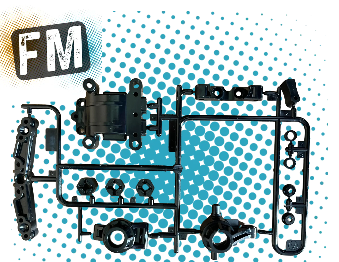 TAMIYA TT01E Euro Truck Parts - 1X 51318 A Parts - UPRIGHTS, SHOCK TOWER, DIFF COVER, REAR HUBS +