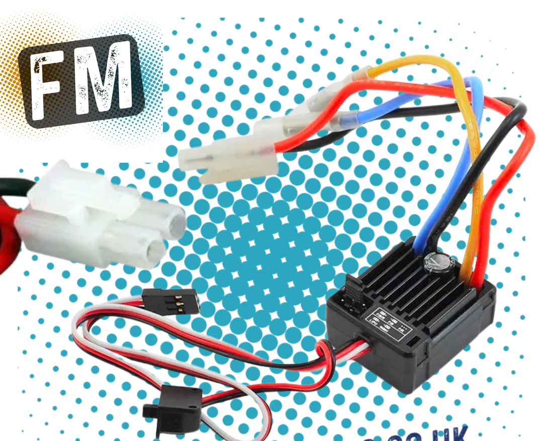 HOBBYWING - QUICRUN 1060 60A - 1/10 RC BRUSHED ESC - (TAMIYA PLUG) THW-1060-RTR (TT01E Euro Truck Racing Stock Spec)