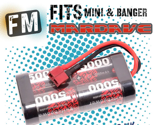 EP - 4 Cell Stick Pack DEANS - SC 5000mAh - 4.8V NiMh (6V Charged) (For Kamtec Bangers & Mini Racer) EP5000B