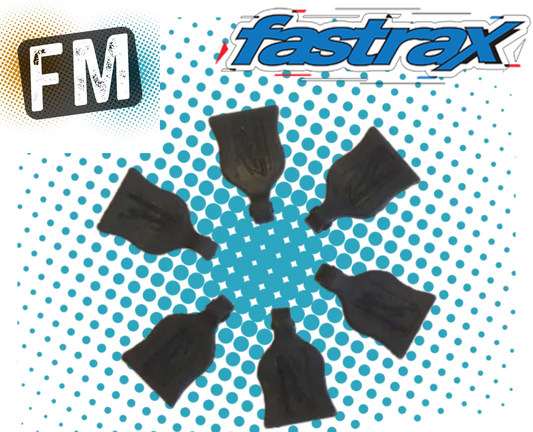 FASTRAX 1/10 EASY PULL BODY PIN/CLIP RUBBER BIG PULL TABS (6) (PERFECT FOR EURO TRUCK BODIES) FAST206-1 (including 6 silver clips)