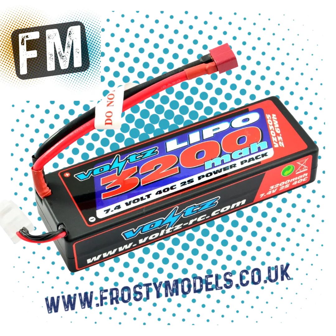 VOLTZ - RC CAR LIPO BATTERY 3200MAH 2S 7.4V 40C HARDCASE STICK PACK W/DEANS - VZ0305