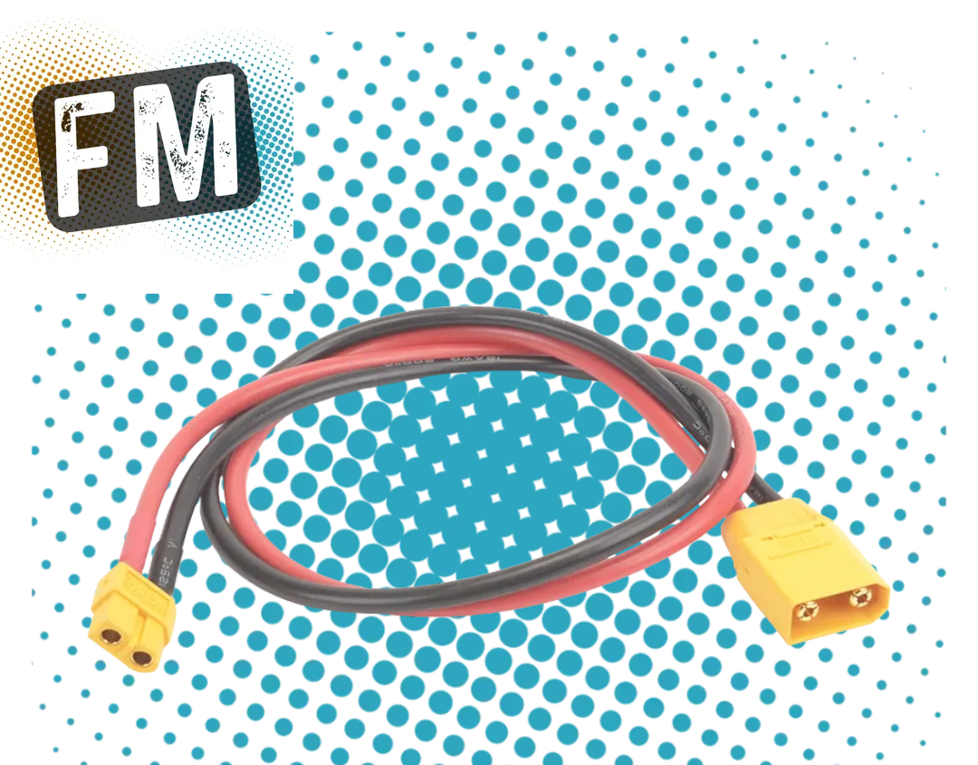 CORE RC - XT60 Female to XT90 Male Leads 12AWG 50cm Long Extension Charge Lead - CR762