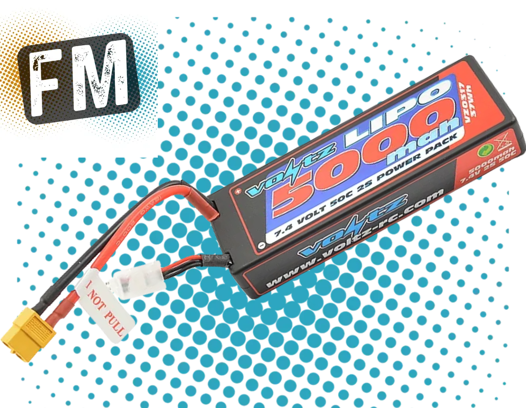 VOLTZ - RC CAR LIPO BATTERY 5000MAH 2S 7.4V 50C HARDCASE STICK PACK - w/XT60 VZ0317XT60