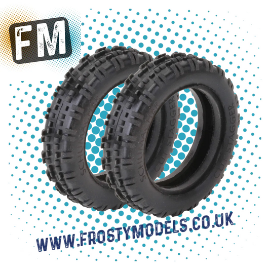 SCHUMACHER Cut Stagger  1/10 2.2IN BUGGY TYRE/TIRES 2WD FRONT SLIM YELLOW - U6759