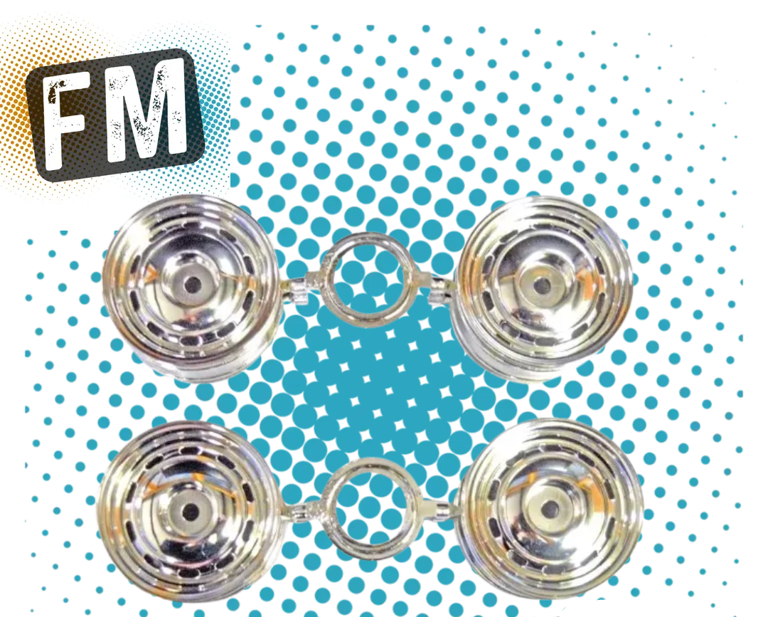 TAMIYA - 19335219 Dished Wheels (Chrome 4pcs) fits TT01E Euro Truck / M-Chassis (VW Beetle Wheels)