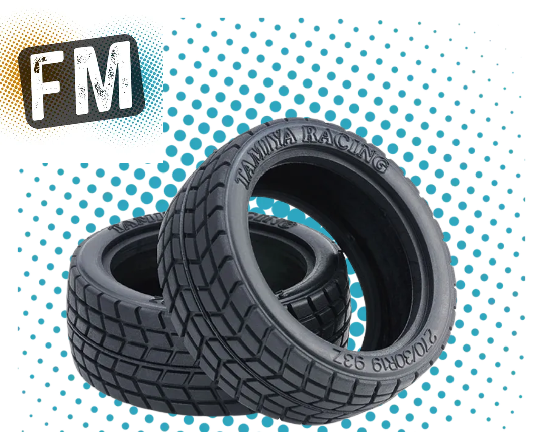 TAMIYA - 50419 1/10 RC CAR RACING RADIAL TIRES/TYRES 26MM WIDE (2PCS)