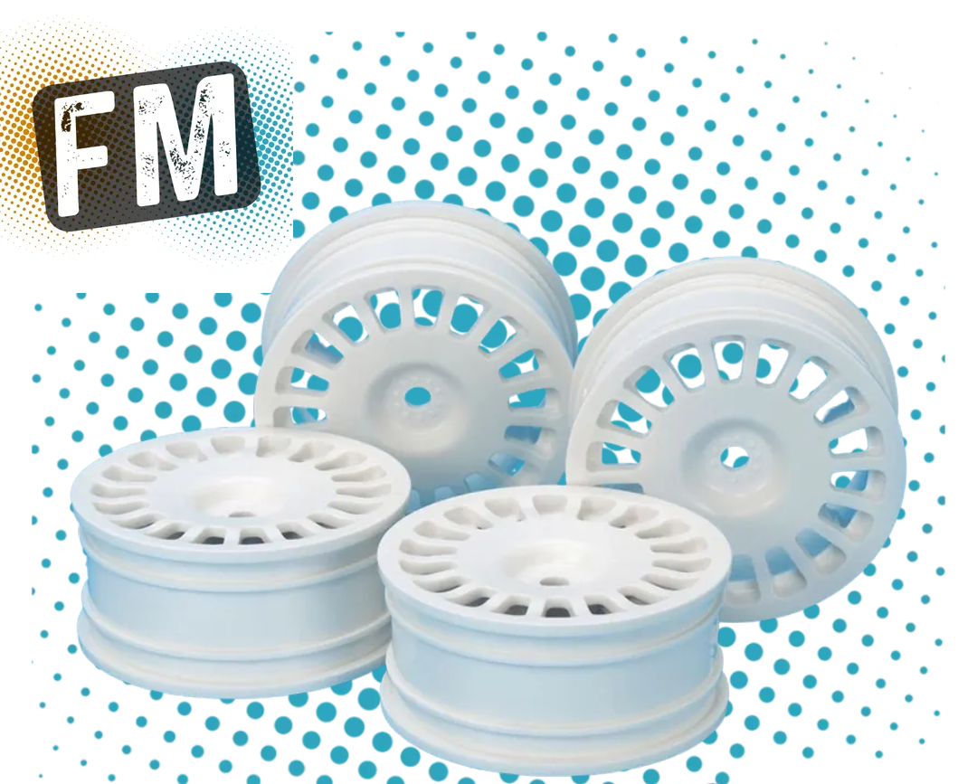 TAMIYA - 54851 1/10 CAR/RALLY MULTI SPOKE DISH WHEELS - WHITE (4PCS / 0-OFFSET)
