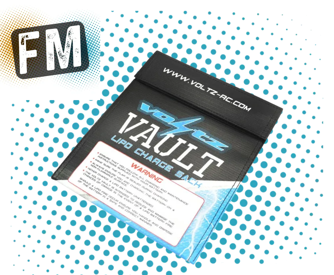 VOLTZ - CHARGE VAULT LIPO (up to 3S) SACK/BAG MEDIUM 22cm x 18cm - VZ1001