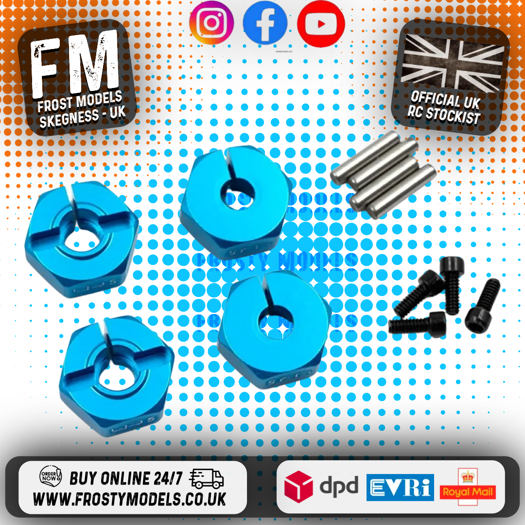 Yeah Racing - Alloy 12mm Hex Drive Set (5.5mm Thick) Tamiya TT-01E / TT02 Blue - WA-017BU (4PCS)