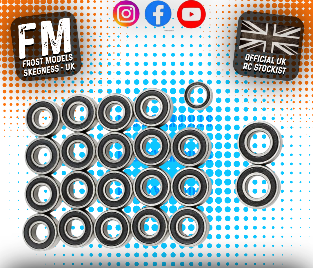Yeah Racing - Steel Bearing Set (22pcs) For Tamiya 1/14 4X2 Tractor Truck - YBS-0041