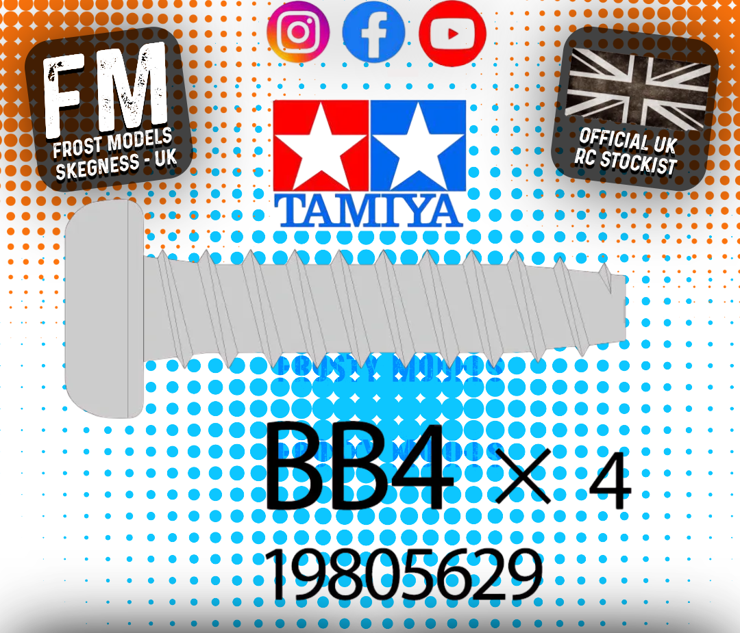 TAMIYA - (4PCS) RC GP BB4 3X12MM TAP SCREW 44025 - 9805629 (FOR TT01/TT02 & OTHERS)