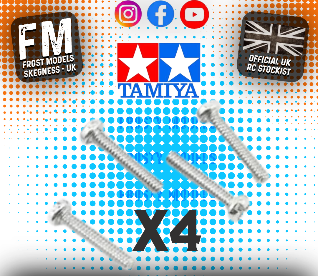 TAMIYA - (4PCS) RC 2X10MM MACHINE BUTTON HEAD SCREWS 57719 - 9805868 (FOR TT01/TT02 & OTHERS)