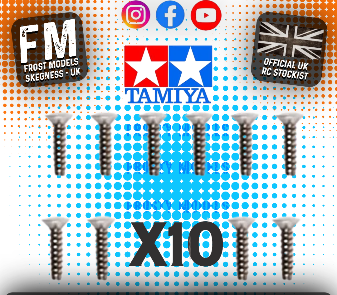 TAMIYA - (10PCS) RC 3X12MM COUNTERSUNK HEAD SCREWS (MA4) - 50581 (FOR TT01/TT02 & OTHERS)