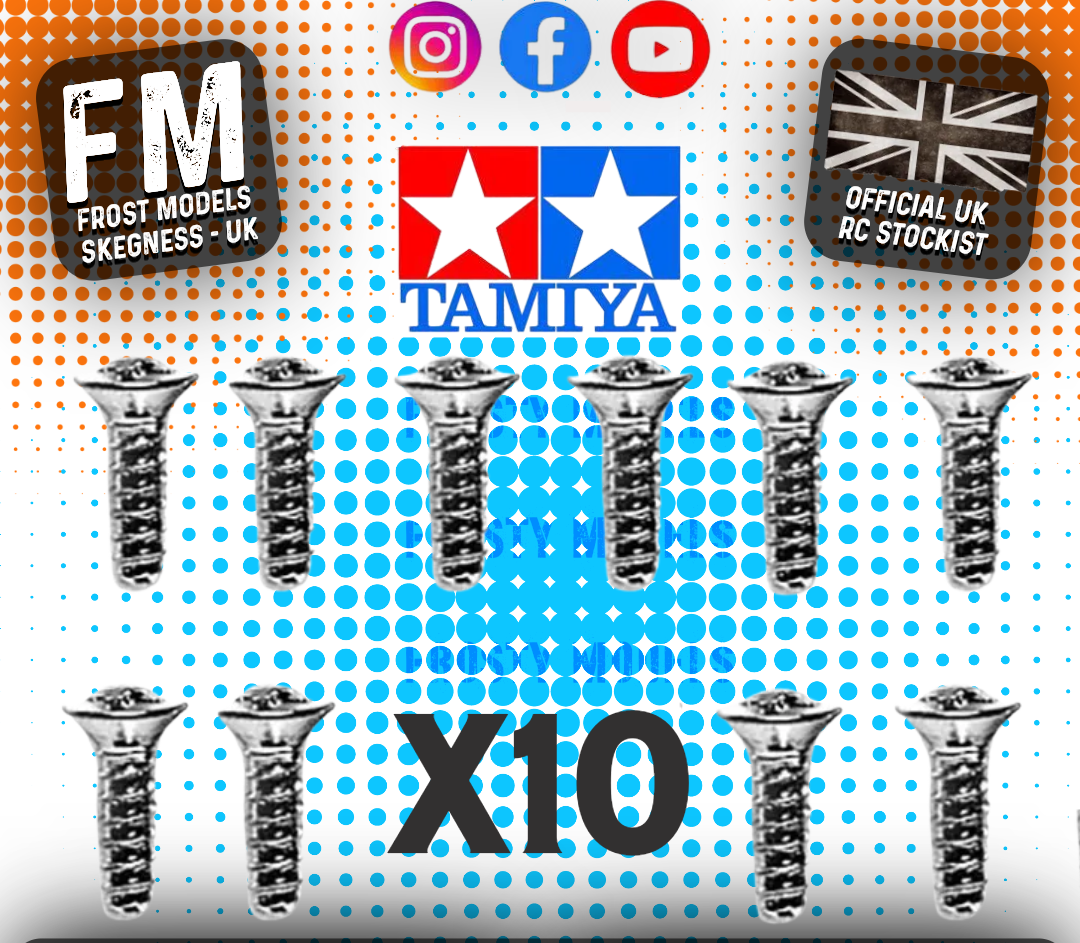 TAMIYA - (10PCS) RC 3X10MM COUNTERSUNK HEAD SCREWS (MA5) - 50578 (FOR TT01/TT02 & OTHERS)
