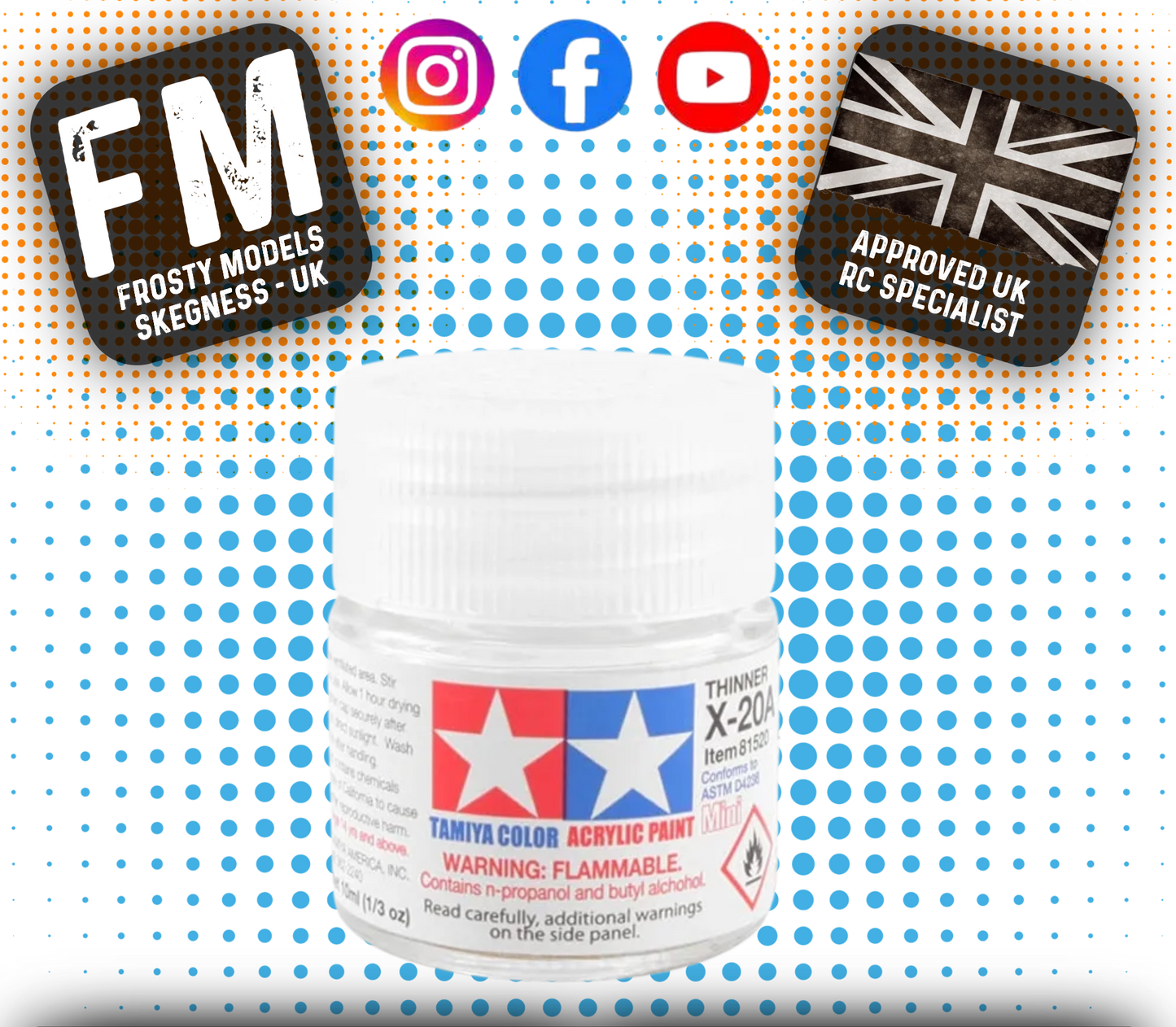 TAMIYA - Thinner / Cleaner for Acrylic Paint Blending 10ML (X-20A) - 81520