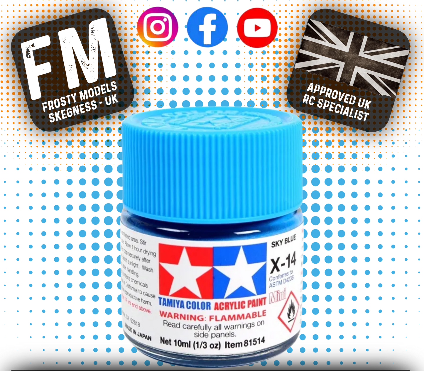 TAMIYA - X ACRYLIC GLOSS HAND/AIRBRUSH PAINT (10ML) X1 TO X34 ALL COLOURS LISTING