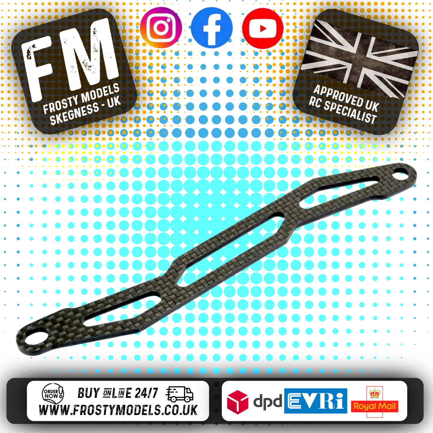 FASTRAX - TAMIYA TT02 GRAPHITE BATTERY STRAP - FTTA017