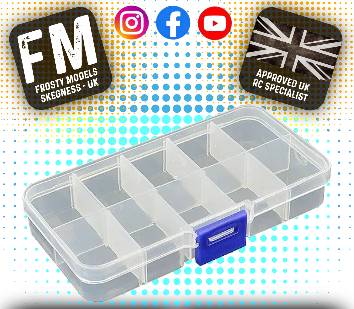 FASTRAX - RC PARTS/PINIONS/SCREWS BOX 130MM X 68MM (10 SECTIONS) FAST676-F