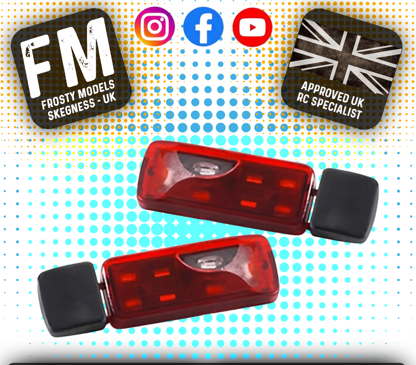 CARSON - 1/14 Tractor Truck Accessories - Tail lights 6-secton (2pcs) - C907038 (NO LEDS Included)