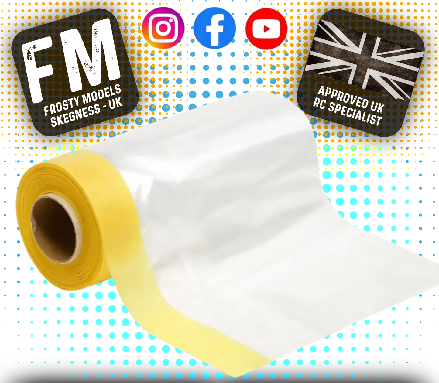 TAMIYA - RC Body MASKING TAPE/PLASTIC SHEETING 150MM (Bagging) - 87203