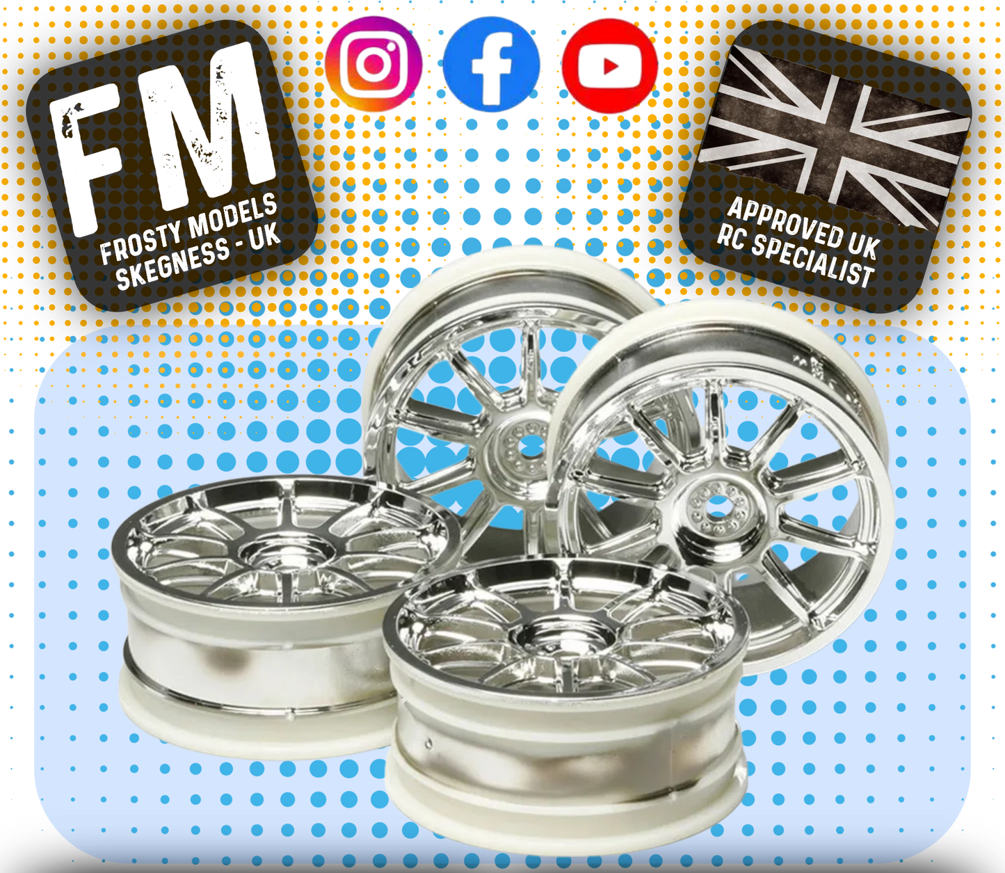 TAMIYA - 53860 1/10 TOURING CAR/RALLY WHEELS - CHROME (4PCS / 0-OFFSET)
