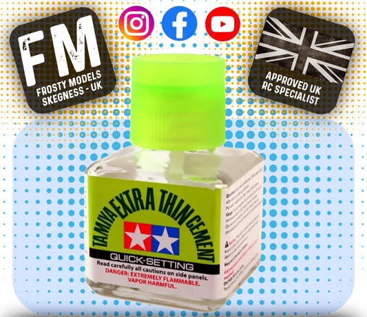 TAMIYA - 87182 EXTRA-THIN CEMENT 40ML (QUICK SETTING) - MODEL KIT GLUE - 40ML WITH BRUSH CAP