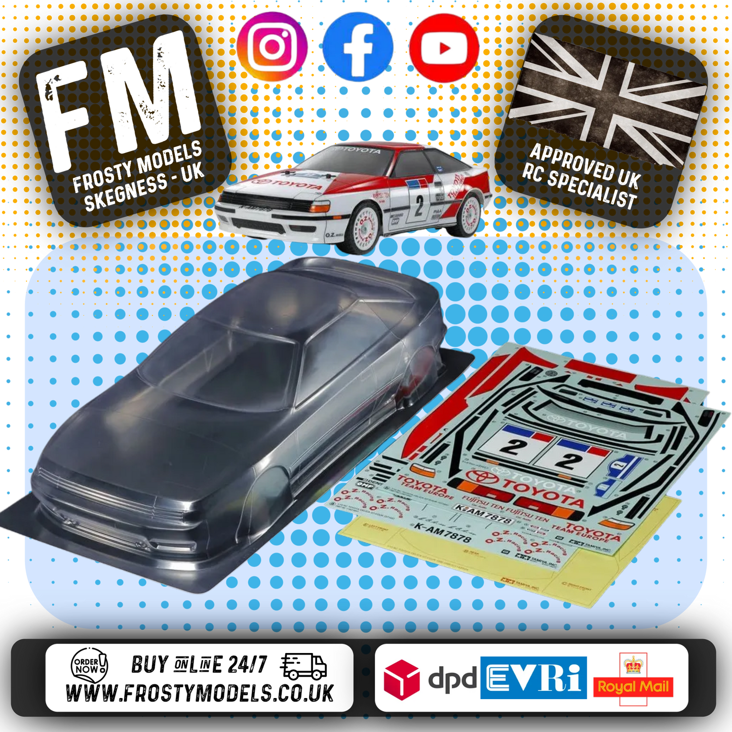 TAMIYA - 51708 1/10 Celica GT-Four ST165 Body Shell 190MM wide / Standard 257mm Wheelbase