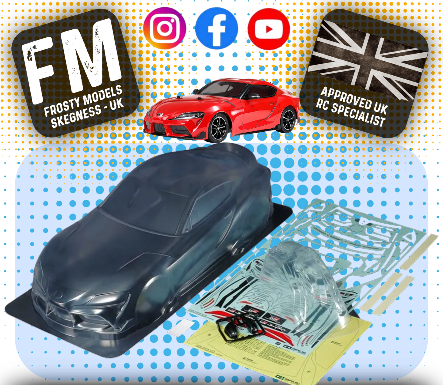 TAMIYA - 51622 1/10 RC TOYOTA GR Supra Body Shell 190MM Wide / Standard 257mm Wheelbase