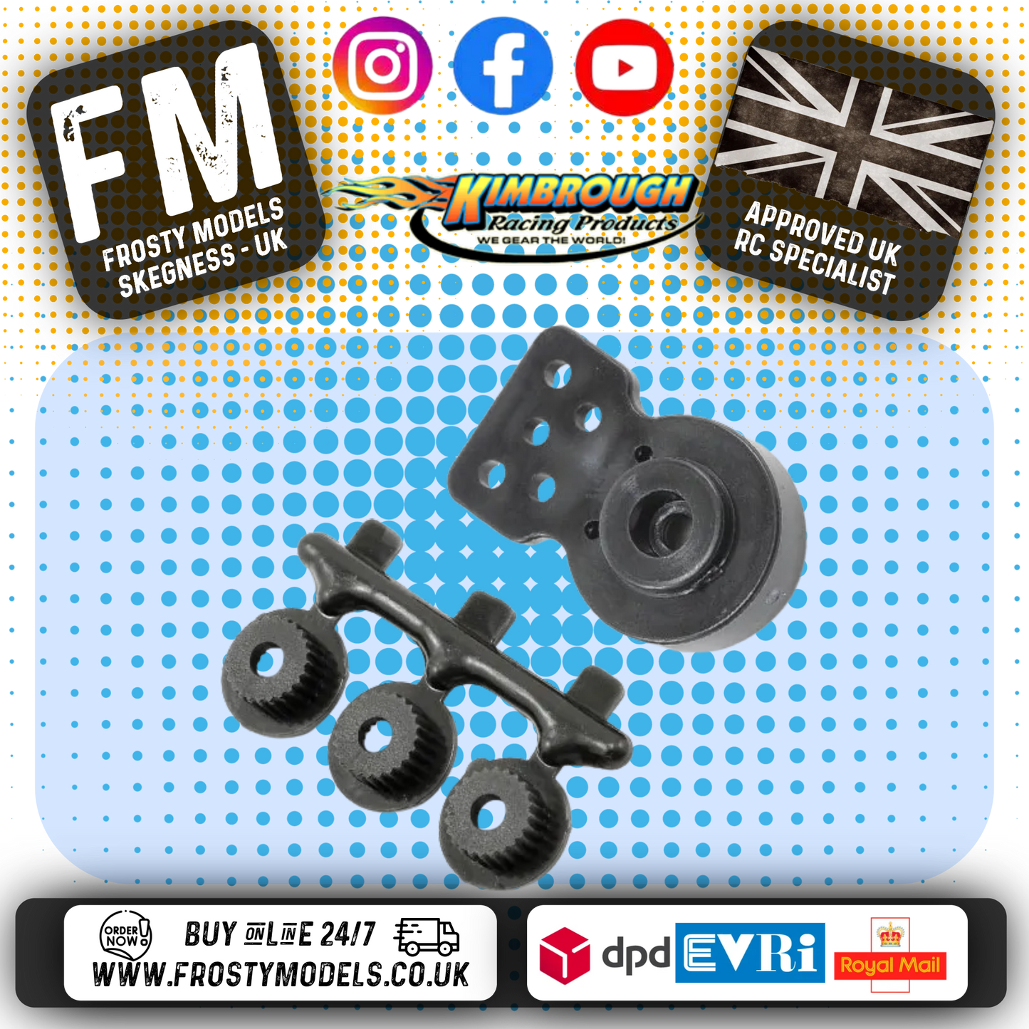 Kimbrough - Standard Servo Saver (Medium Size) KP201 (Alternative to P Parts Tamiya)