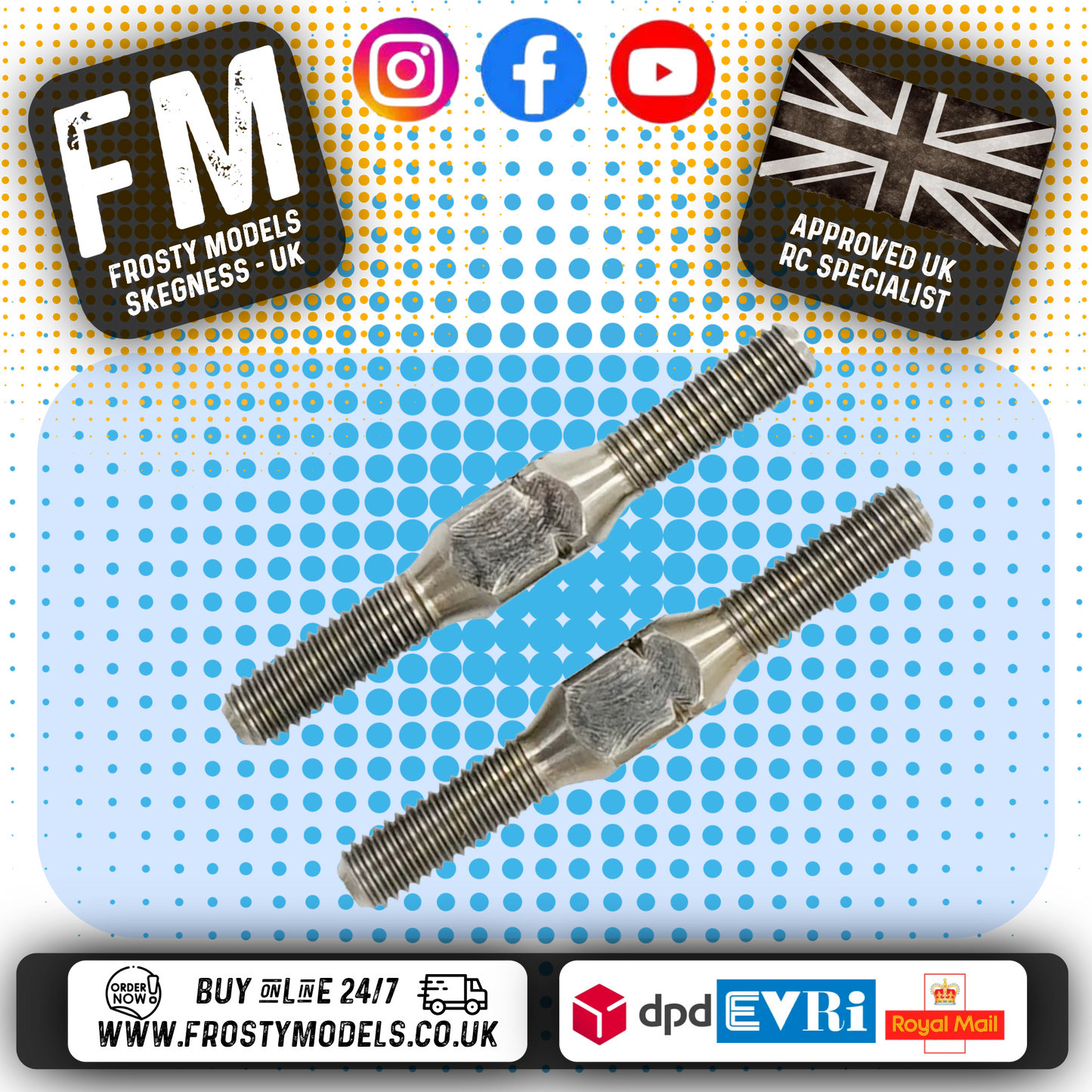 YEAH RACING - 64 Titanium Turnbuckle 3x28mm 2pcs - TBTI-0328