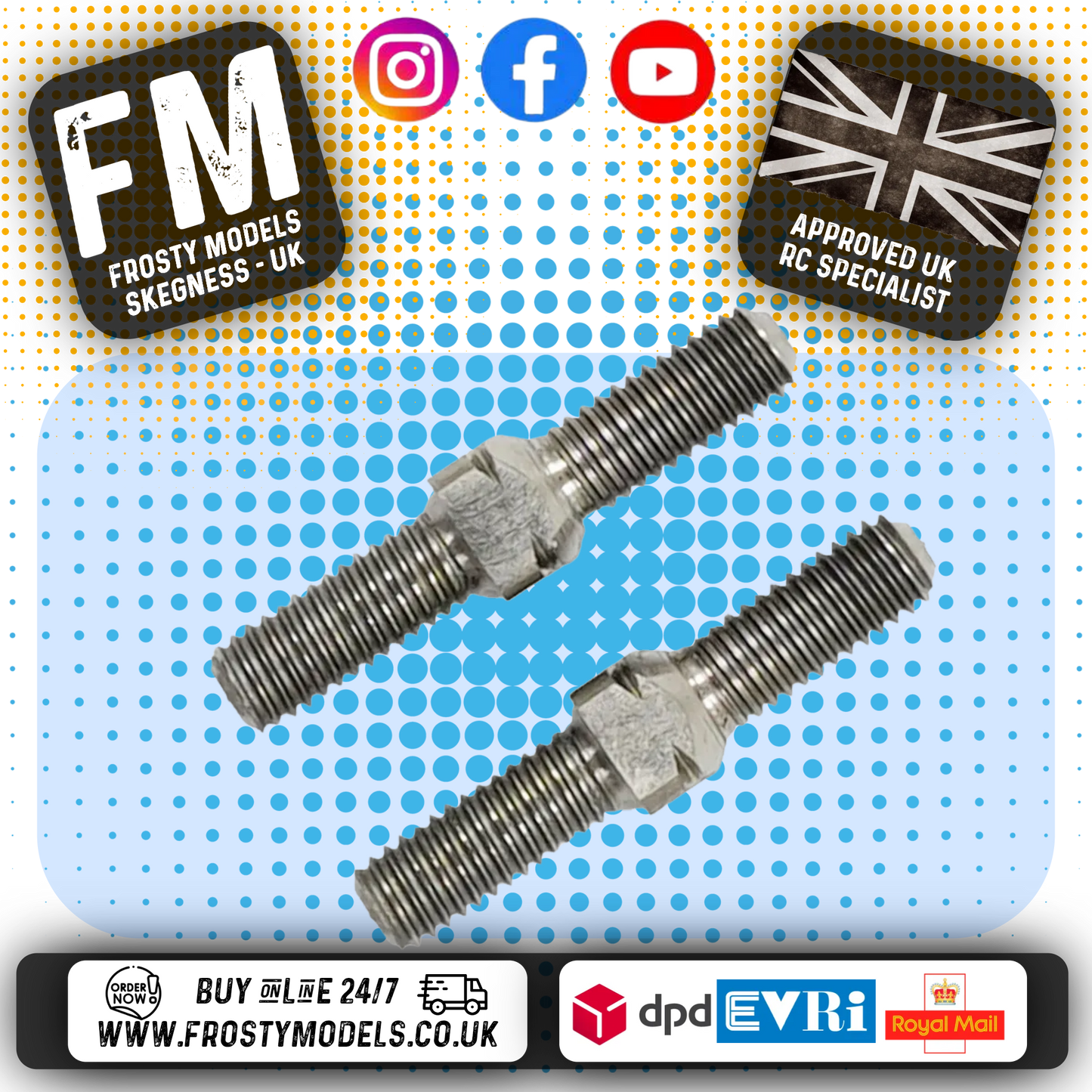 YEAH RACING - 64 Titanium Turnbuckle 3x18mm 2pcs - TBTI-0318