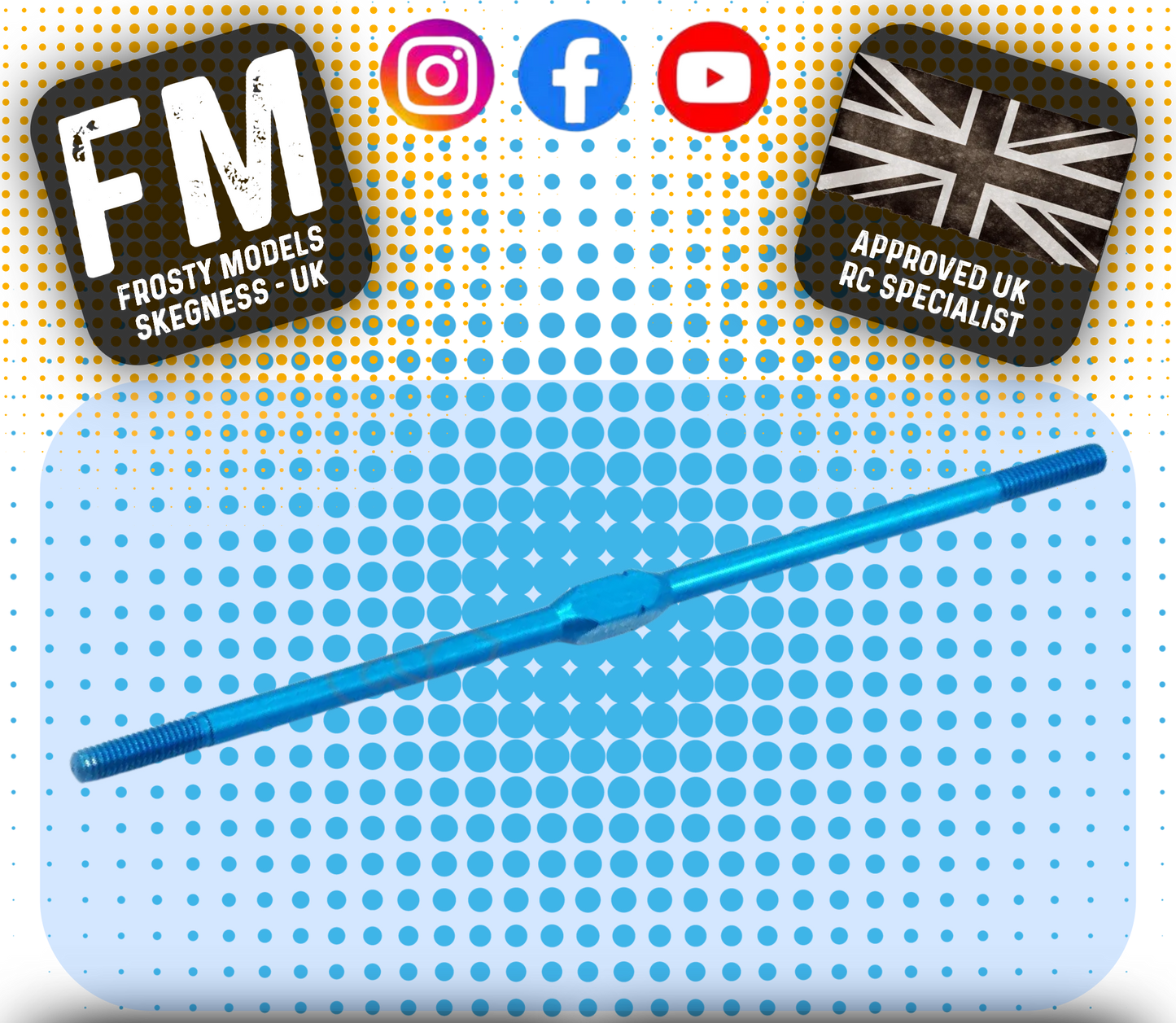 YEAH RACING - 7075 Aluminum Steering Turnbuckle Shaft 3 x 93mm For Tamiya M05 M06 - TAMC-007BU