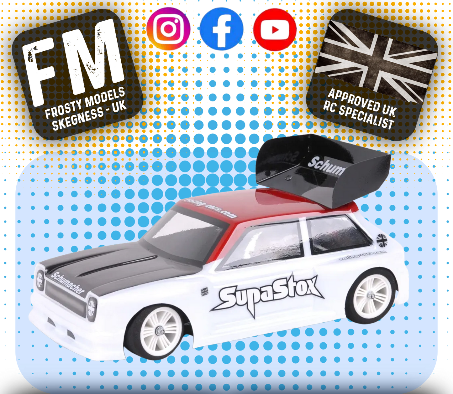Supastox HOT HATCH TYPE TS - GT12 1/12 SCALE ) (1MM CLEAR LEXAN) (205mm wheelbase / 164mm wide)