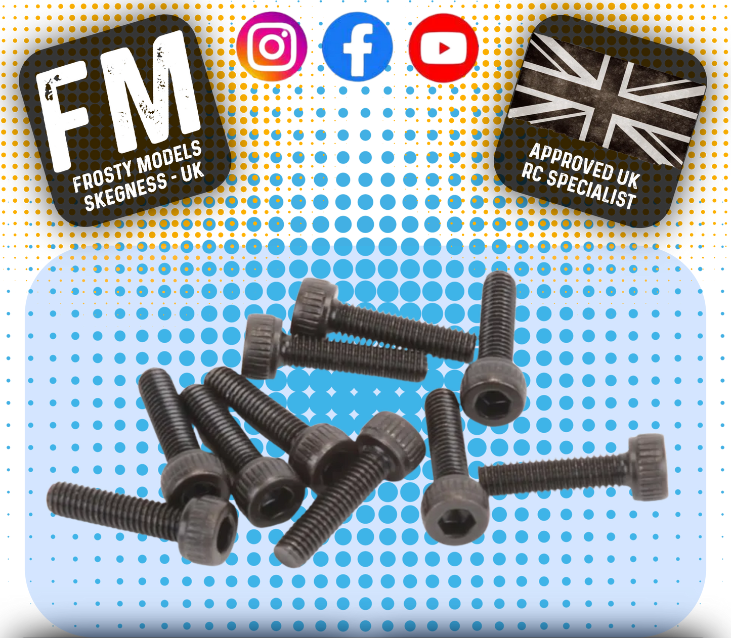 SCHUMACHER RC - (BLACK) M3 CAP Head Bolts 12mm (10PCS) - U7114