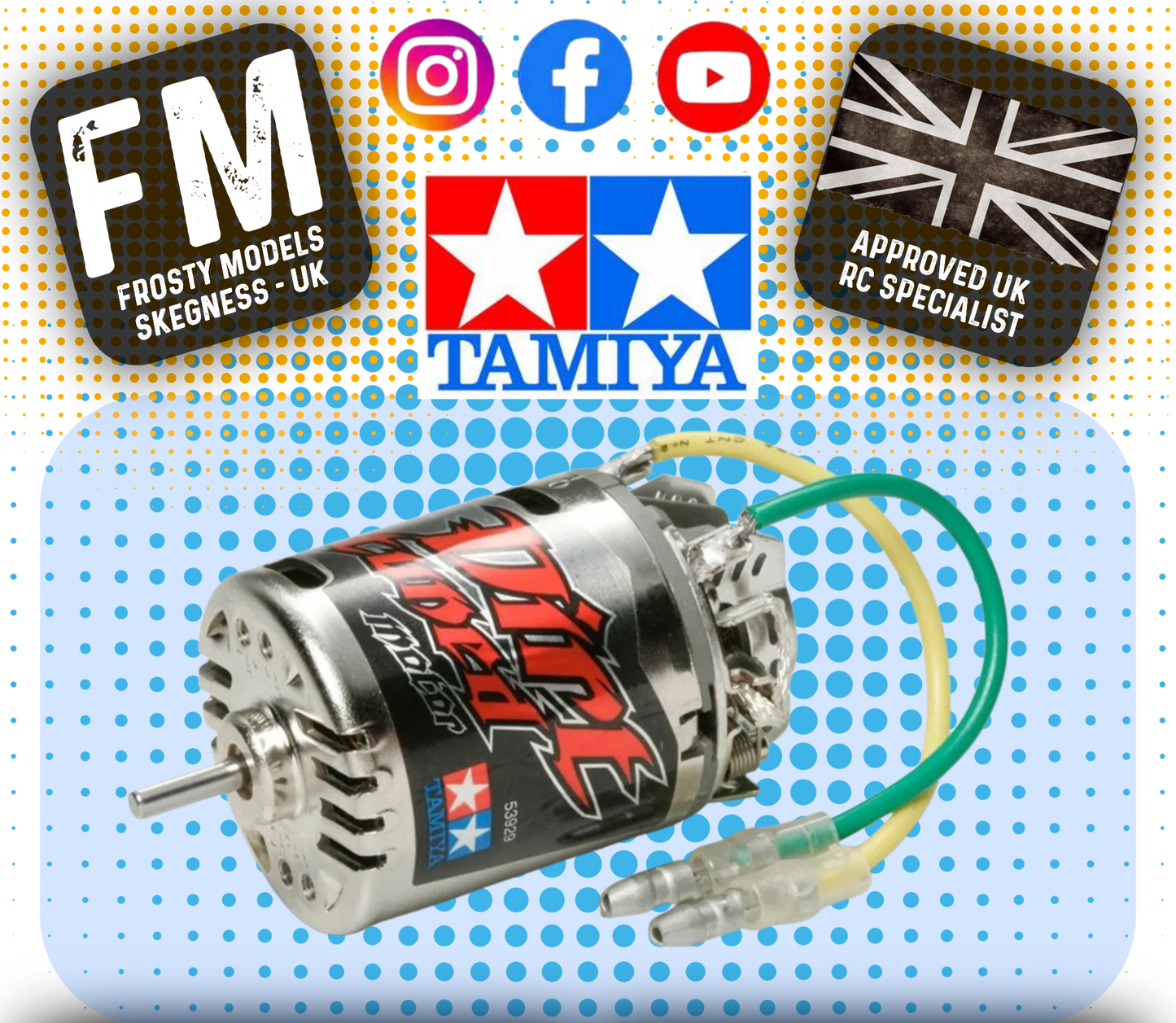 TAMIYA 53929 - RC DIRT TUNED MOTOR 27T BRUSHED 540 TYPE - RPM 17,000 (REBUILDABLE)