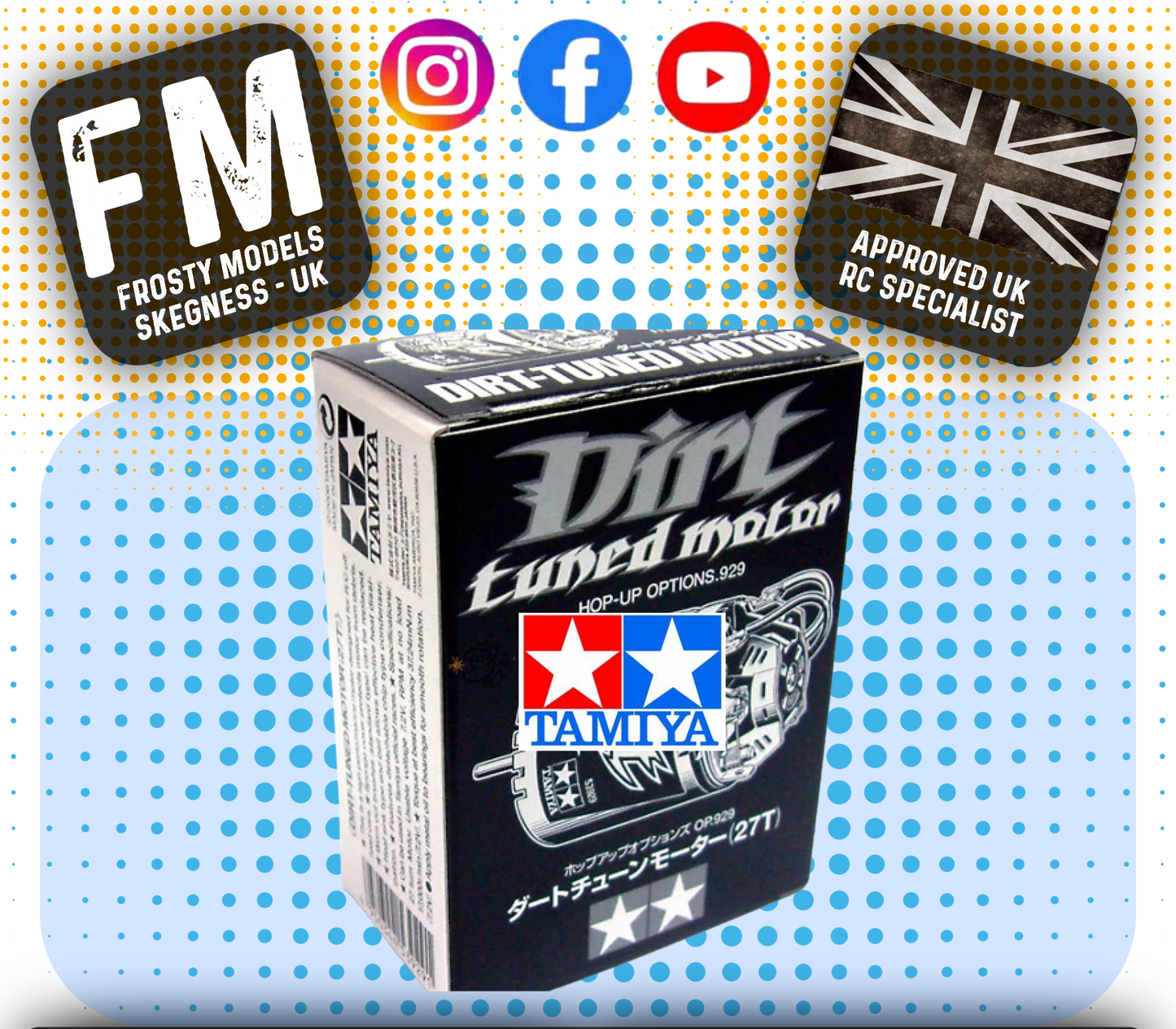 TAMIYA 53929 - RC DIRT TUNED MOTOR 27T BRUSHED 540 TYPE - RPM 17,000 (REBUILDABLE)
